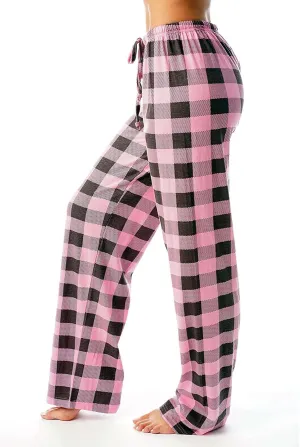 Pajamas Pants for Women 2025 Lounge Cute Plaid Pants Soft Comfy Wide Leg Trousers Sleep Bell Bottom