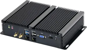 PARTAKER Fanless Mini PC, Industrial Computer, Desktop Computer with Core I7 10510U CPU, 32GB RAM 1TB SSD, 2xNICs, 4xUSB 3.0, 6xCOM RS232, HD Port, Aluminum Body