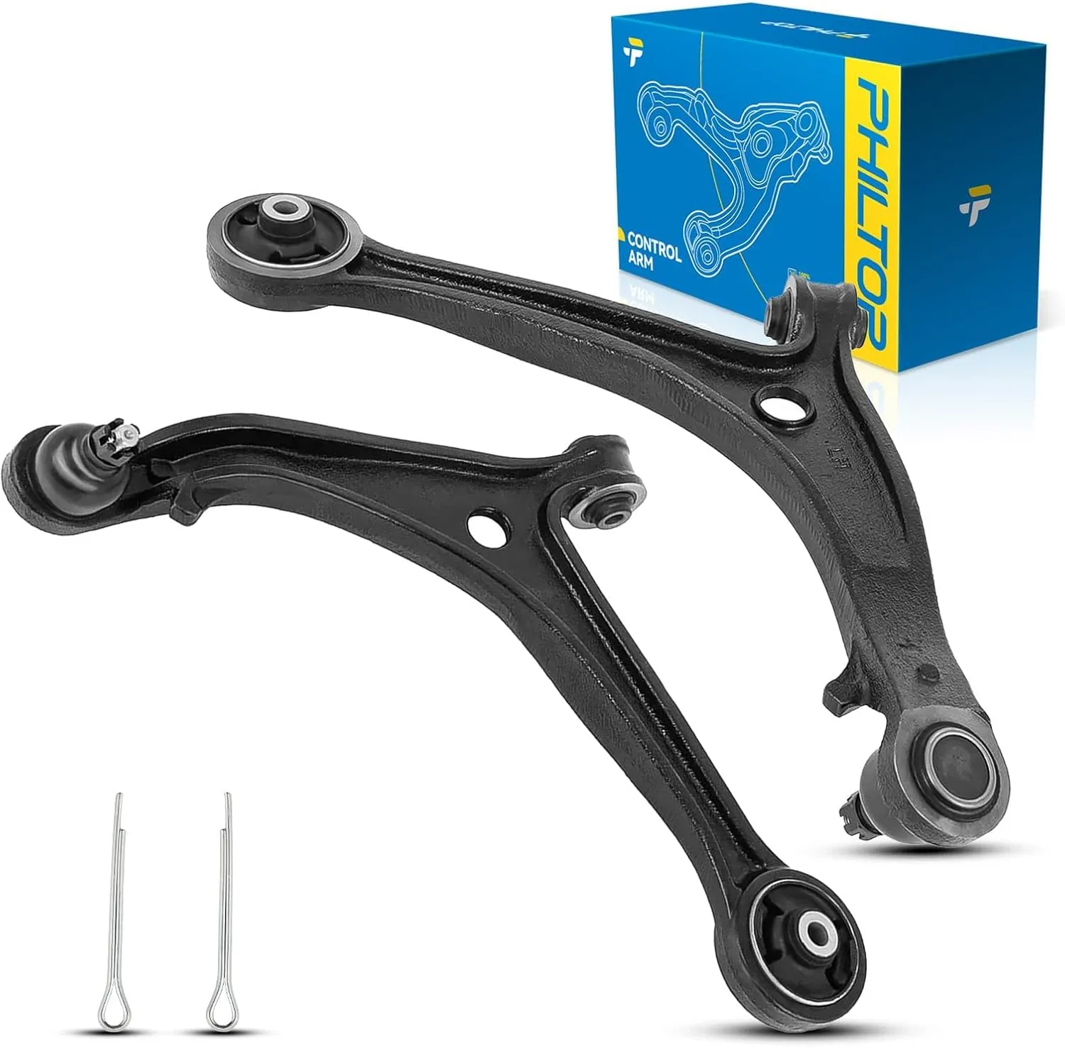 PHILTOP 2pcs Front Lower Control Arm w/Ball Joint Compatible with Honda Odyssey 2005 2006 2007 2008 2009 2010 Driver & Passenger MS601007 MS601008 Suspension Kit