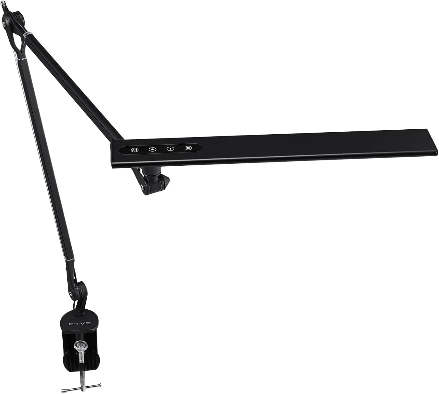 PHIVE ET-2 Desk Lamp, Architect Clamp on Desk Light, Eye-Caring Metal Swing Arm Workbench Lamp, 4 Color Modes, Dimmable Clamp on Task Light for Office, Reading, Drawing (Upgraded Version)