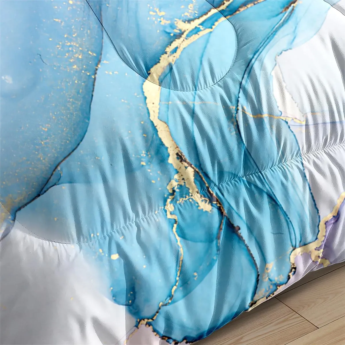 Pink Purple Blue Marble Print Comforter Set for Boys Girls Teens Abstract Art Queen Size Marbling Duvet Bedding Set Soft Microfiber Kids Adult Bedroom Quilt Set with 2Pillowcases