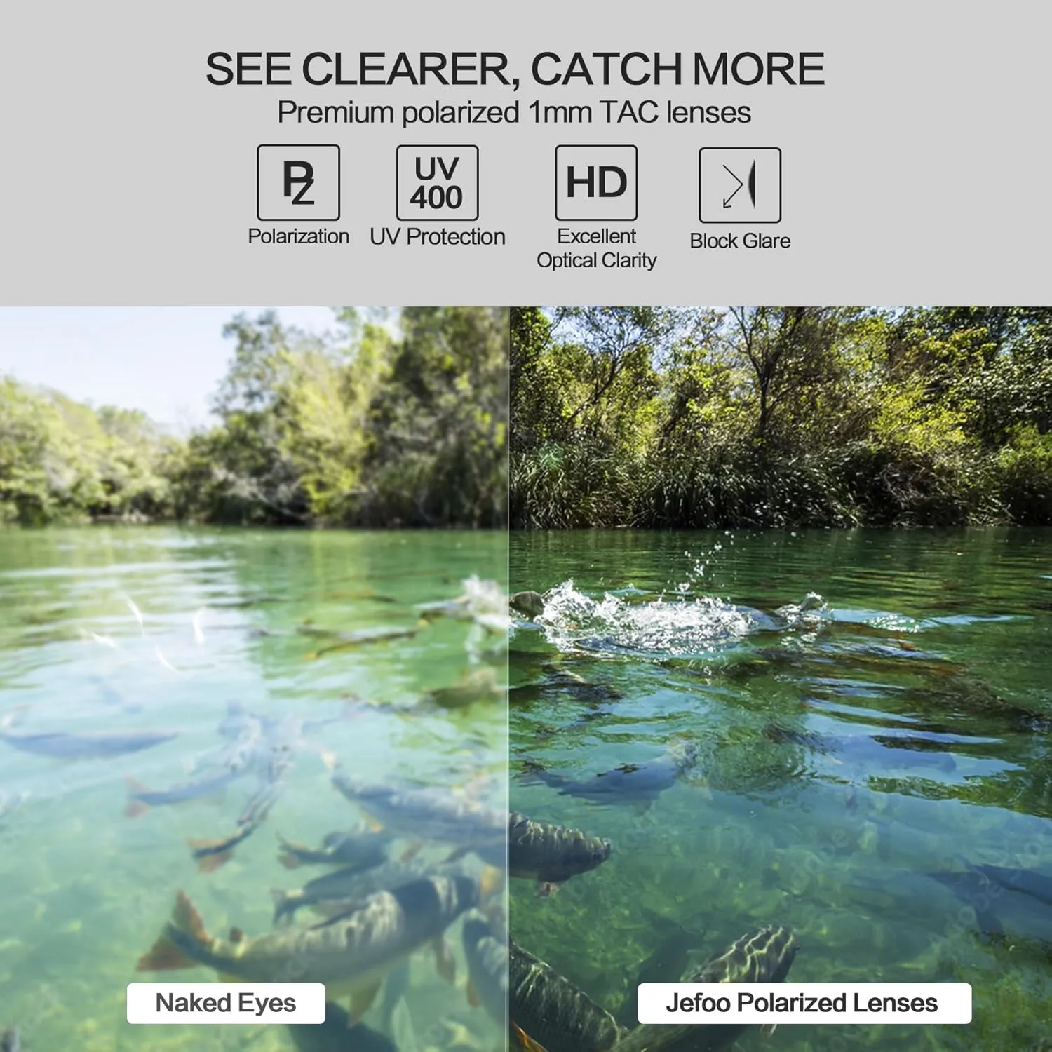 Polarized Fishing Sunglasses for Men Women Water Repellent Wrap Around Sports Sunglasses UV400 Protection