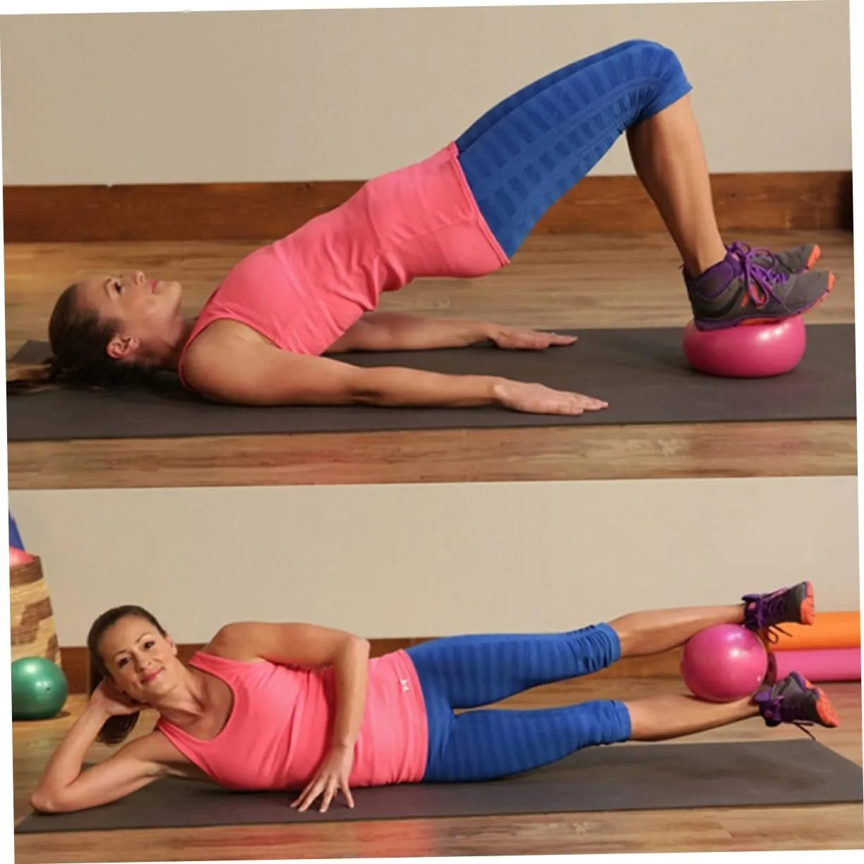 POPETPOP 2pcs Yoga Ball with Pump Pilates Ball Mini Exercise Ball