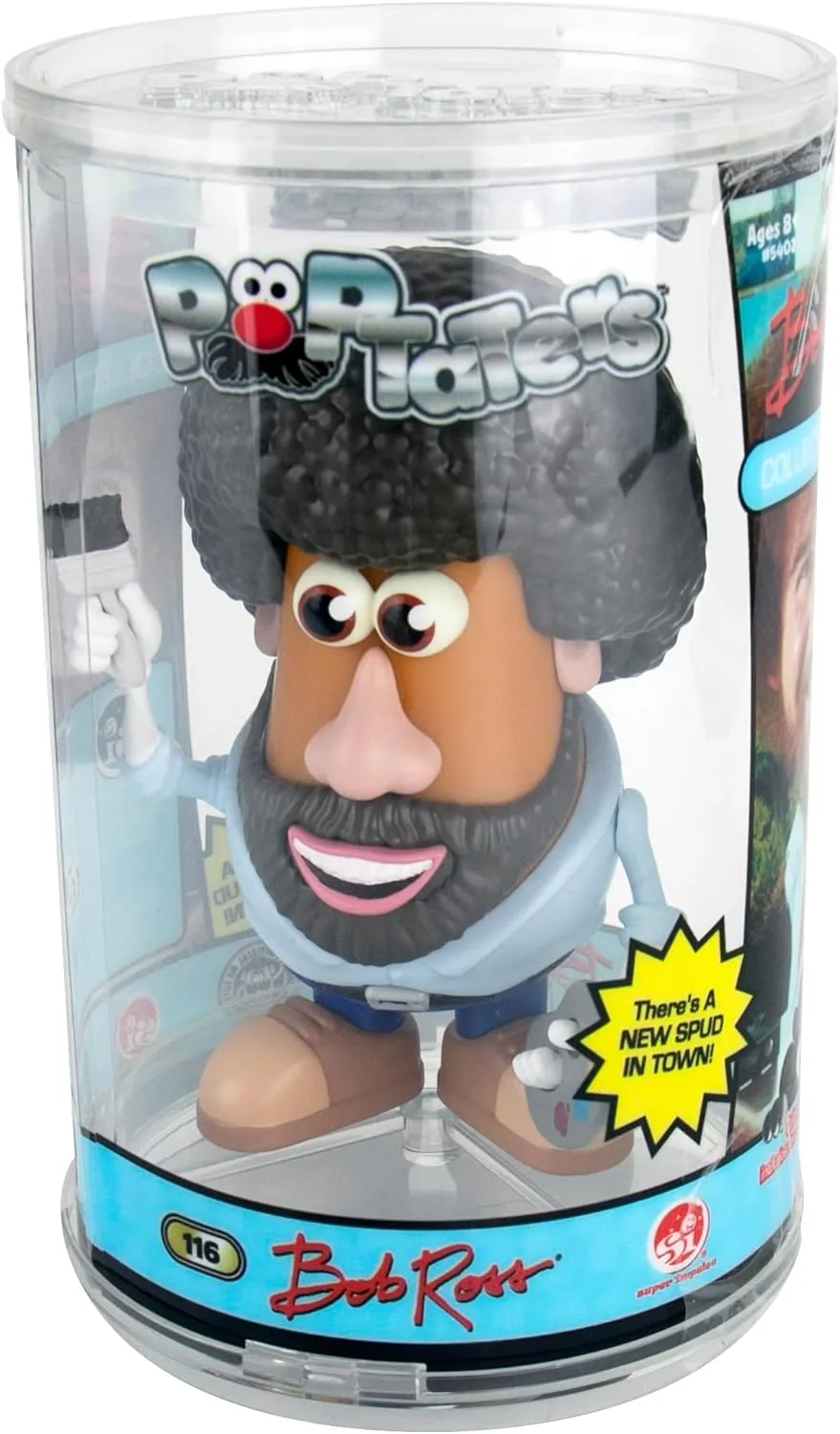Poptaters Bob Ross 4" Collectible Figure - Includes 15 Interchangeable Pieces & Surprise Part - Toys for Kids & Adults - Ages 8 