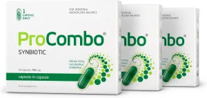 ProCombo - The Smart synbiotic with targeted delivery of The Good Bacteria. Double Capsule and Liquid Formula for Fast Results. 1 Capsule per Day(Pack of 3)