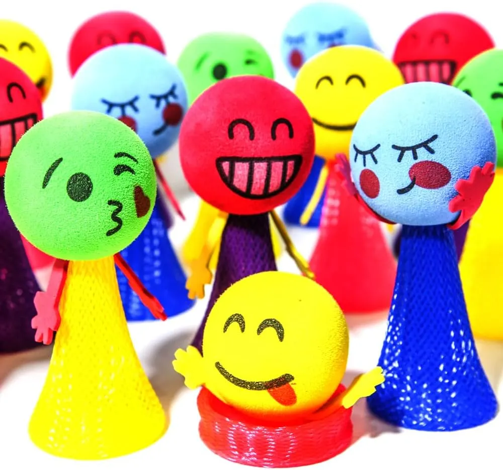 PROLOSO Jumping Popper Colorful Spring Launchers Bouncy Toy Balls 24 Pcs