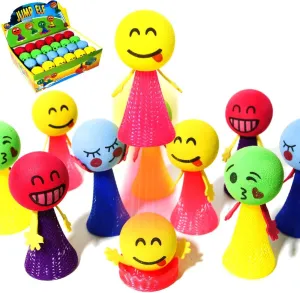 PROLOSO Jumping Popper Colorful Spring Launchers Bouncy Toy Balls 24 Pcs
