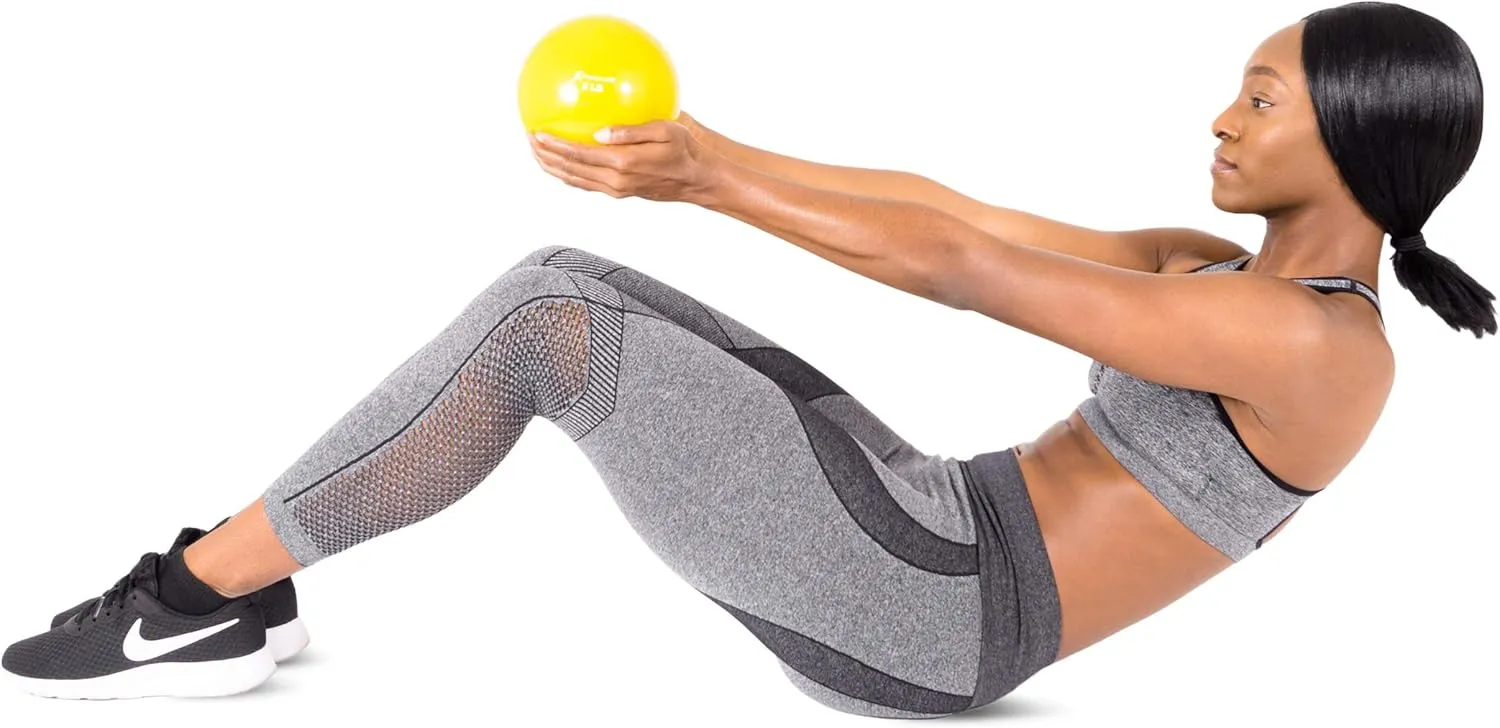 ProsourceFit Weighted Toning Exercise Balls for Pilates, Yoga, Strength Training and Physical Therapy, 2 lb to 8 lb, Color Coded