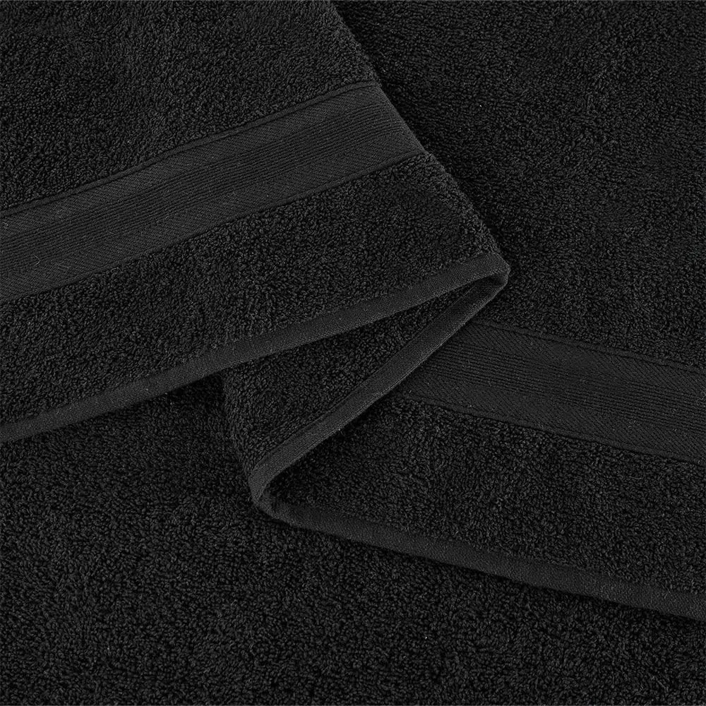 Quick-Dry, Soft & High Absorbent Bath Towels 27"x54" Cotton Turkish Bath Towel Set of 4 | Daily Use 100% Cotton Towels for Bathroom, Gym & More | Bathroom Towels Set (4 Pcs, Black)