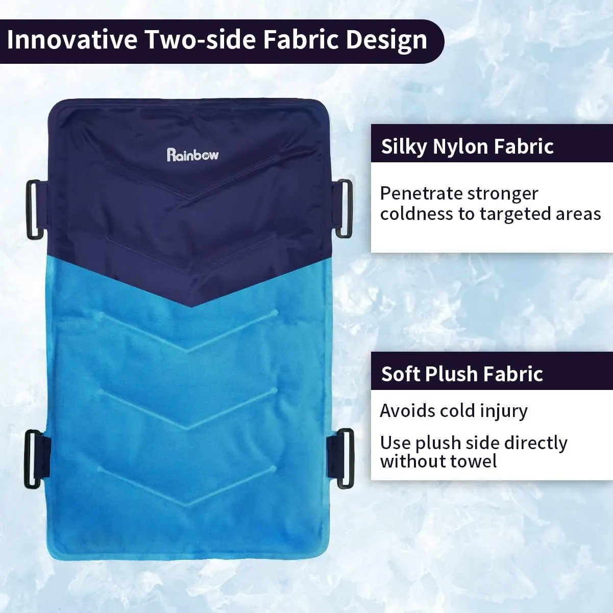 RAINBOW Extra Large Gel Ice Pack for Injuries Reusable (20.5''x 13''), Flexible Cold Pack for Back Pain Relief, Hot Cold Therapy Full Back Ice Pack for Swelling, Bruises & Sprains