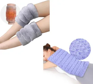 REVIX Extra Large Heating Pad Microwavable for Back Pain Relief, Rose Velvet XXL Rice Bean Bag, and Microwavable Heated Knee Wrap for Tennis Elbow Treatment, Men and Women