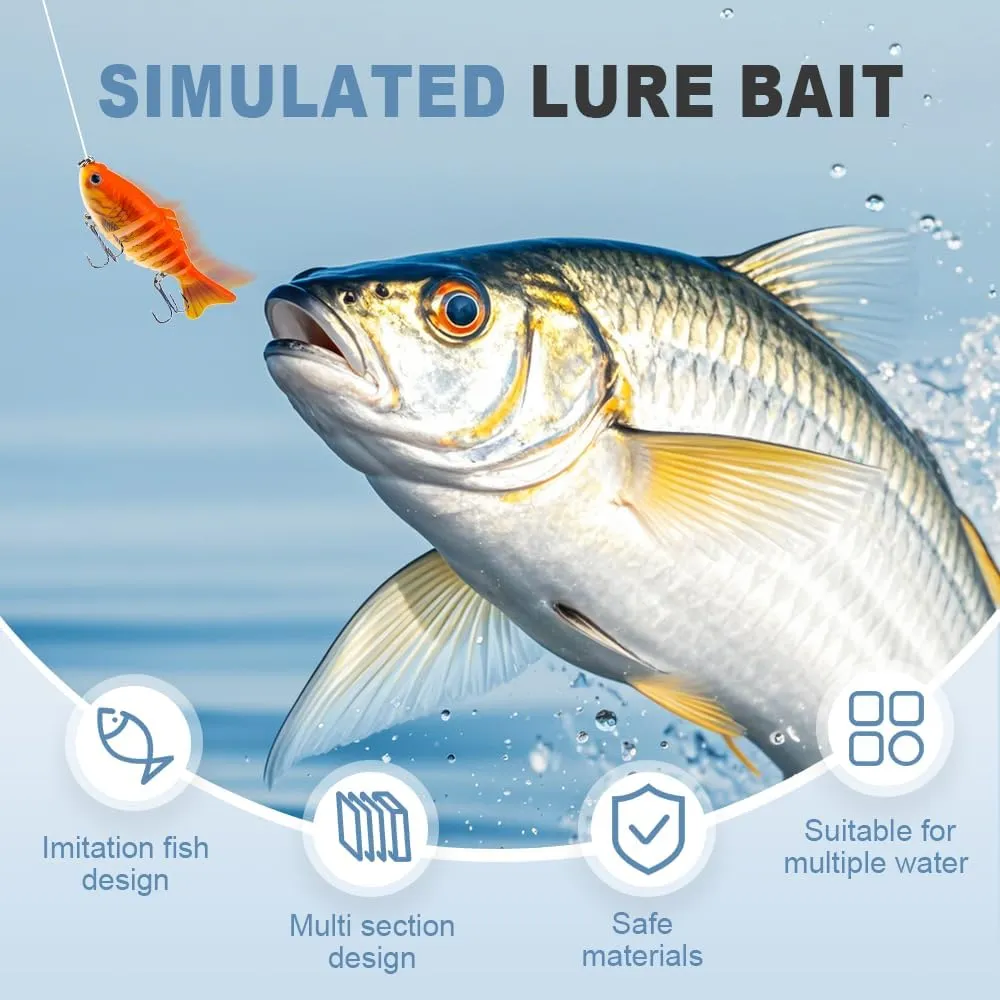 Robotic Fishing Lure, 2025 New 3D Bionic Swimming Bait for Freshwater & Saltwater, Fishing Gear Attracts Fishing Lures Walleye Trout Bass for Beginners, Amateurs and Professionals