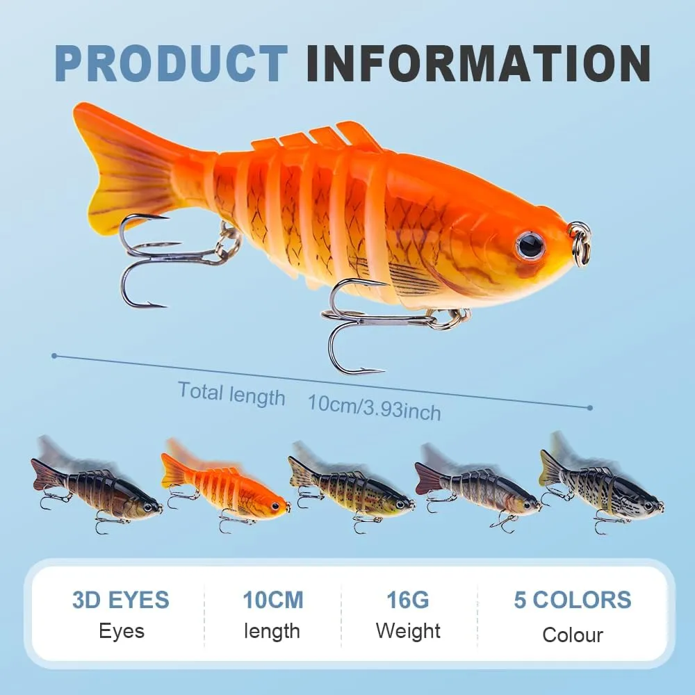 Robotic Fishing Lure, 2025 New 3D Bionic Swimming Bait for Freshwater & Saltwater, Fishing Gear Attracts Fishing Lures Walleye Trout Bass for Beginners, Amateurs and Professionals