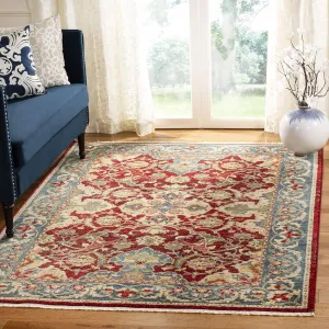 SAFAVIEH Area Rug 8x10 - Kashan Collection - Large - Red & Blue, Traditional Oriental Design, Non-Shedding & Easy Cleaning, Ideal for Living Room, Bedroom, Office, Dining Space (KSN307Q)