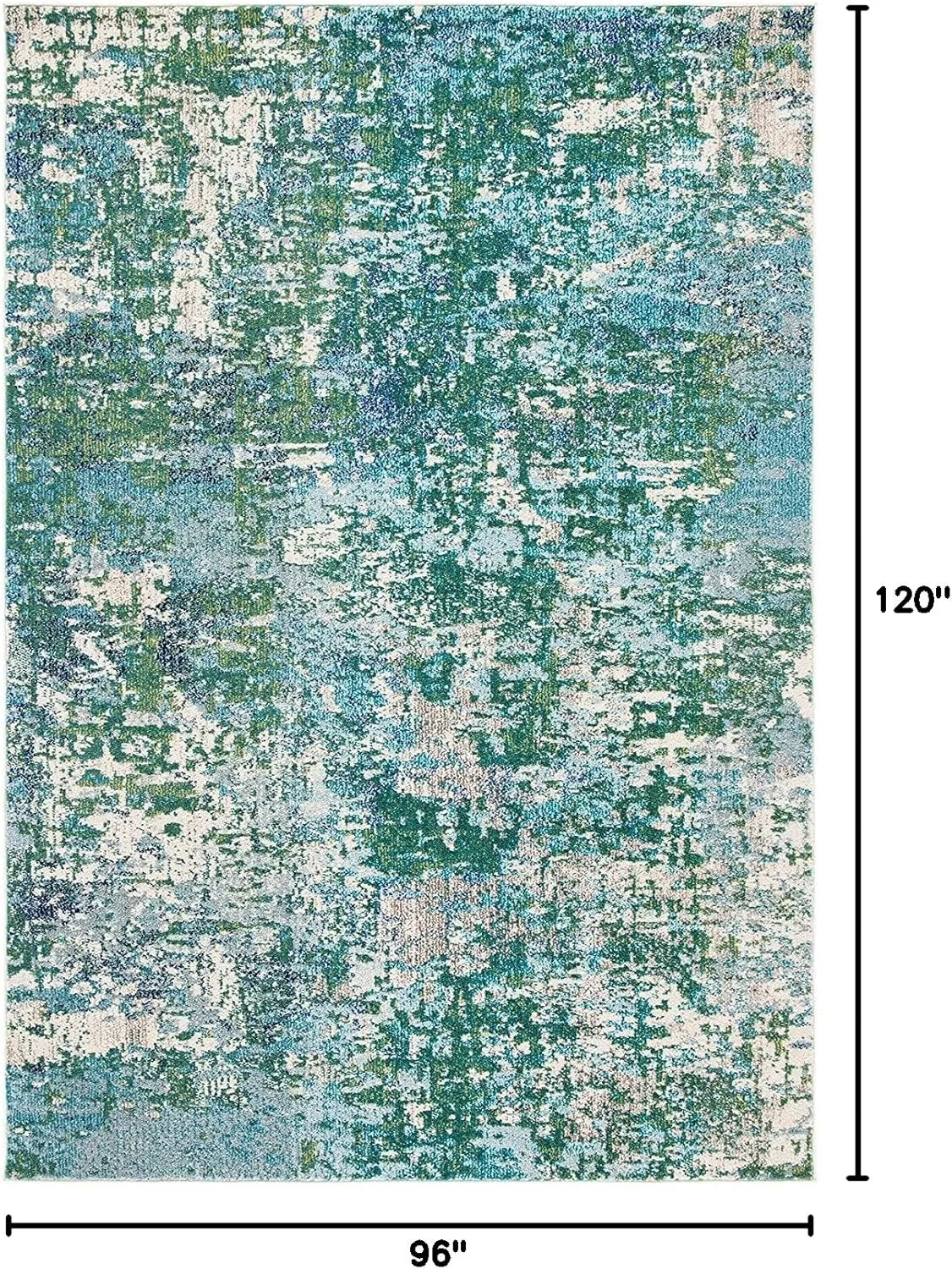 SAFAVIEH Area Rug 8x10 - Madison Collection - Large - Green & Turquoise, Modern Abstract Design, Non-Shedding & Easy Cleaning, Ideal for Living Room, Bedroom, Office, Dining Space (MAD471Y)