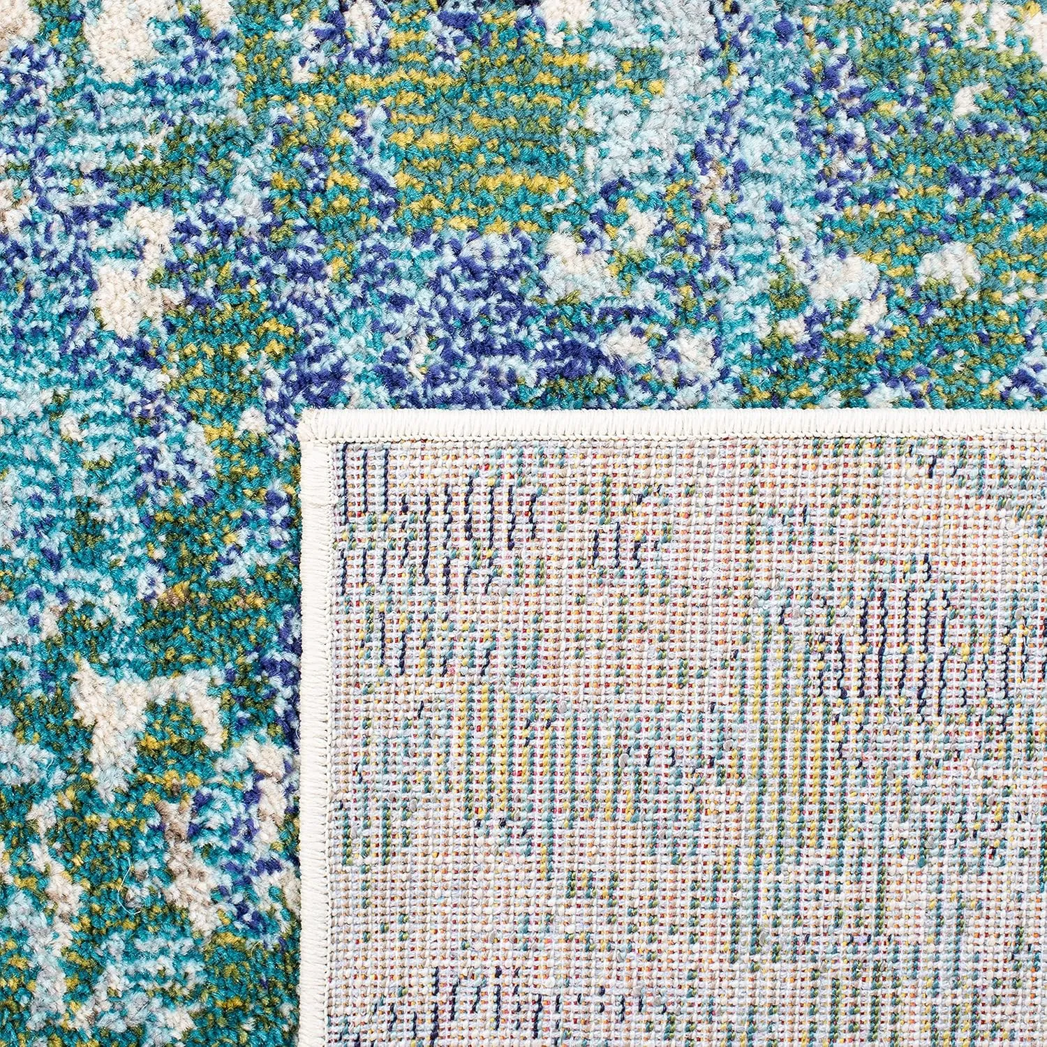 SAFAVIEH Area Rug 8x10 - Madison Collection - Large - Green & Turquoise, Modern Abstract Design, Non-Shedding & Easy Cleaning, Ideal for Living Room, Bedroom, Office, Dining Space (MAD471Y)