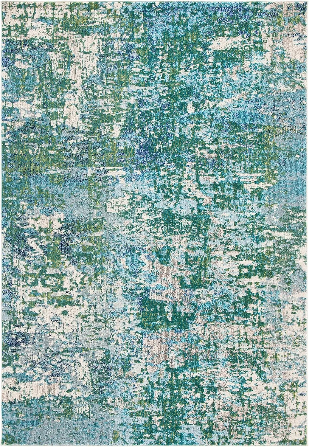 SAFAVIEH Area Rug 8x10 - Madison Collection - Large - Green & Turquoise, Modern Abstract Design, Non-Shedding & Easy Cleaning, Ideal for Living Room, Bedroom, Office, Dining Space (MAD471Y)