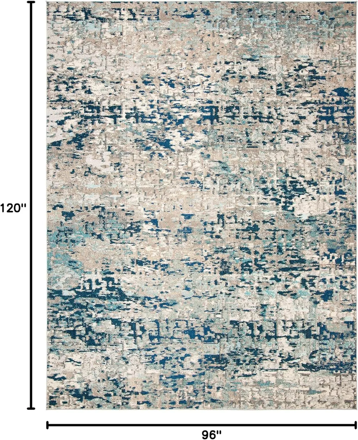 SAFAVIEH Area Rug 8x10 - Madison Collection - Large - Grey & Blue, Modern Abstract Design, Non-Shedding & Easy Cleaning, Ideal for Living Room, Bedroom, Office, Dining Space (MAD460K)