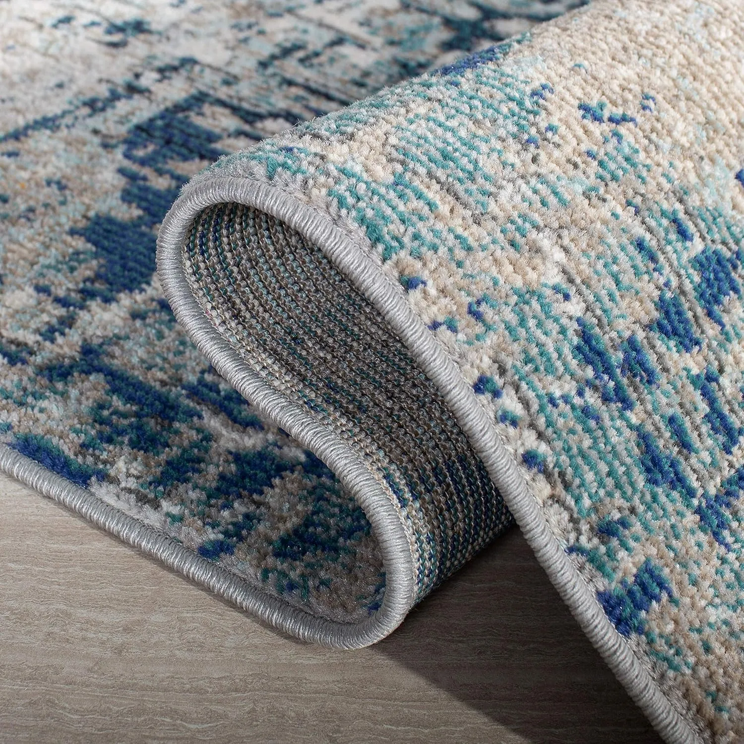 SAFAVIEH Area Rug 8x10 - Madison Collection - Large - Grey & Blue, Modern Abstract Design, Non-Shedding & Easy Cleaning, Ideal for Living Room, Bedroom, Office, Dining Space (MAD460K)