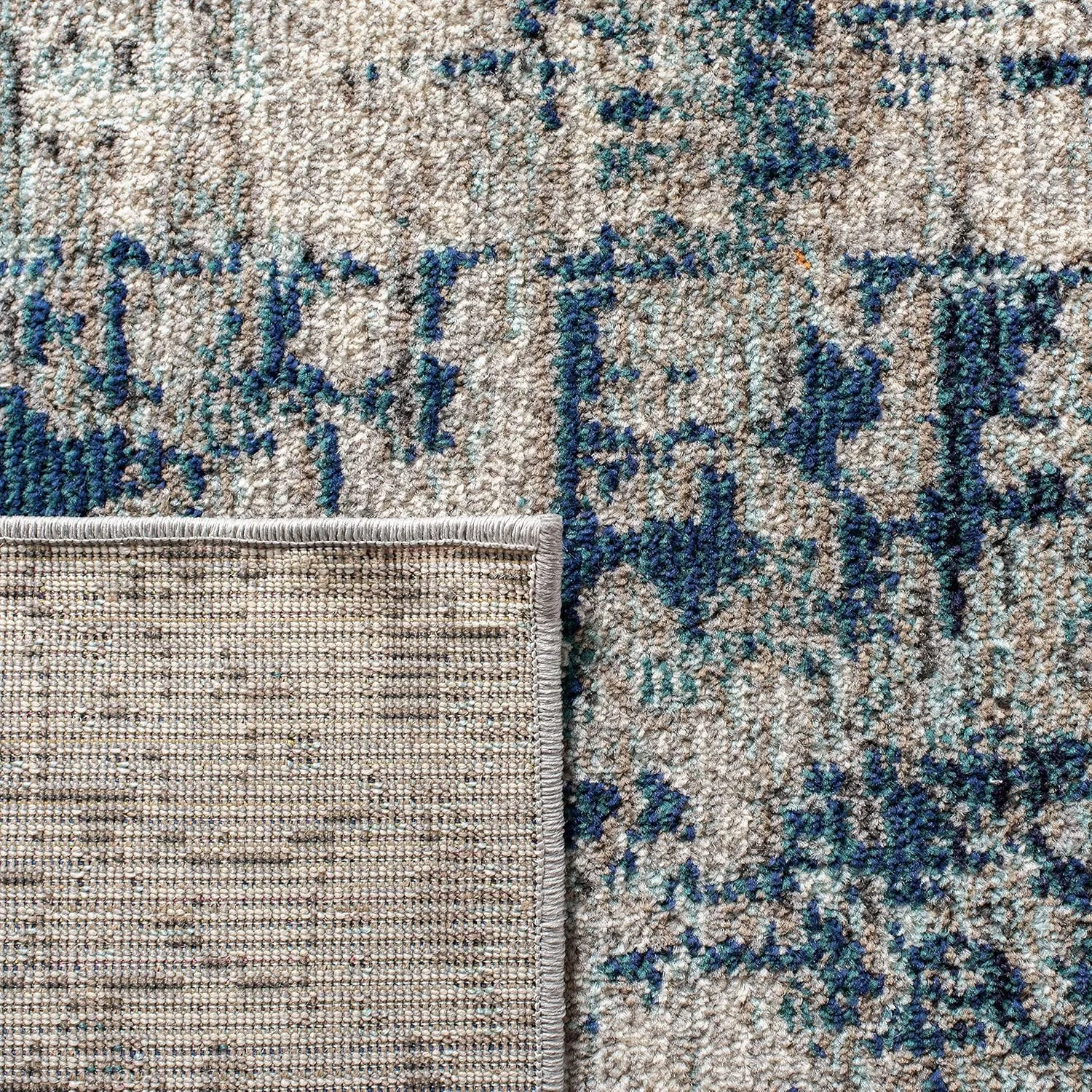 SAFAVIEH Area Rug 8x10 - Madison Collection - Large - Grey & Blue, Modern Abstract Design, Non-Shedding & Easy Cleaning, Ideal for Living Room, Bedroom, Office, Dining Space (MAD460K)