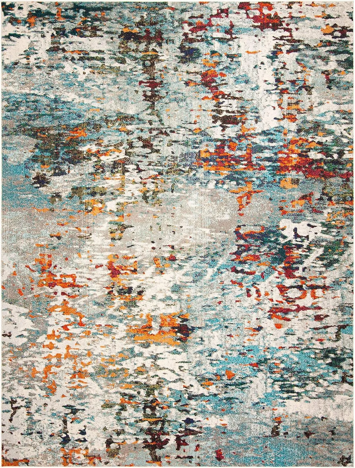 SAFAVIEH Area Rug 8x10 - Madison Collection - Large - Grey & Blue, Modern Abstract Design, Non-Shedding & Easy Cleaning, Ideal for Living Room, Bedroom, Office, Dining Space (MAD471F)