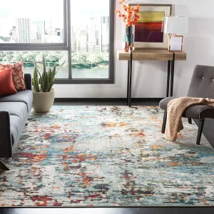 SAFAVIEH Area Rug 8x10 - Madison Collection - Large - Grey & Blue, Modern Abstract Design, Non-Shedding & Easy Cleaning, Ideal for Living Room, Bedroom, Office, Dining Space (MAD471F)