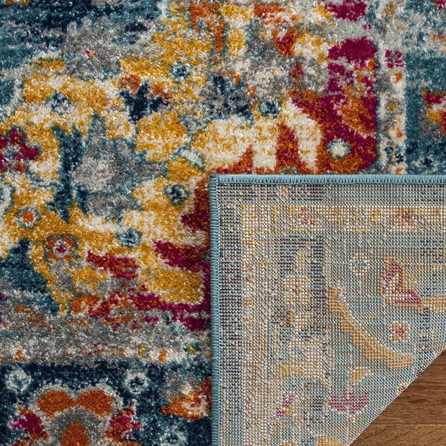 SAFAVIEH Area Rug 8x10 - Madison Collection - Large - Teal & Fuchsia, Boho Chic Medallion Design, Non-Shedding & Easy Cleaning, Ideal for Living Room, Bedroom, Office, Dining Space (MAD154L)