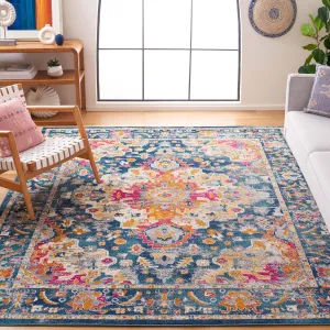 SAFAVIEH Area Rug 8x10 - Madison Collection - Large - Teal & Fuchsia, Boho Chic Medallion Design, Non-Shedding & Easy Cleaning, Ideal for Living Room, Bedroom, Office, Dining Space (MAD154L)