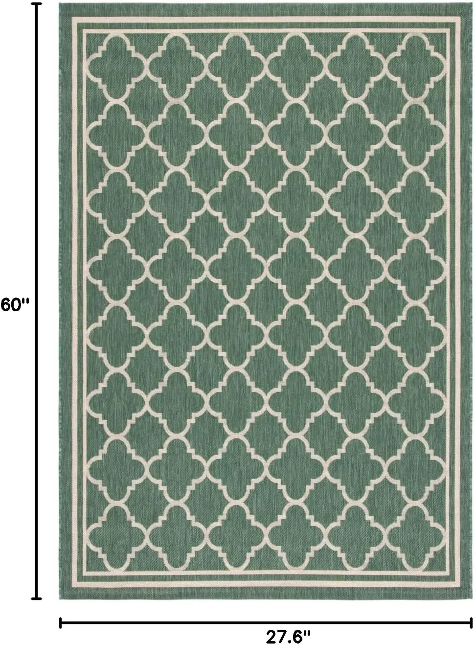 SAFAVIEH Courtyard Collection Accent Rug - 2'3" x 5', Dark Green & Beige, Trellis Design, Non-Shedding & Easy Care, Indoor/Outdoor & Washable-Ideal for Patio, Backyard, Mudroom (CY6918-322)