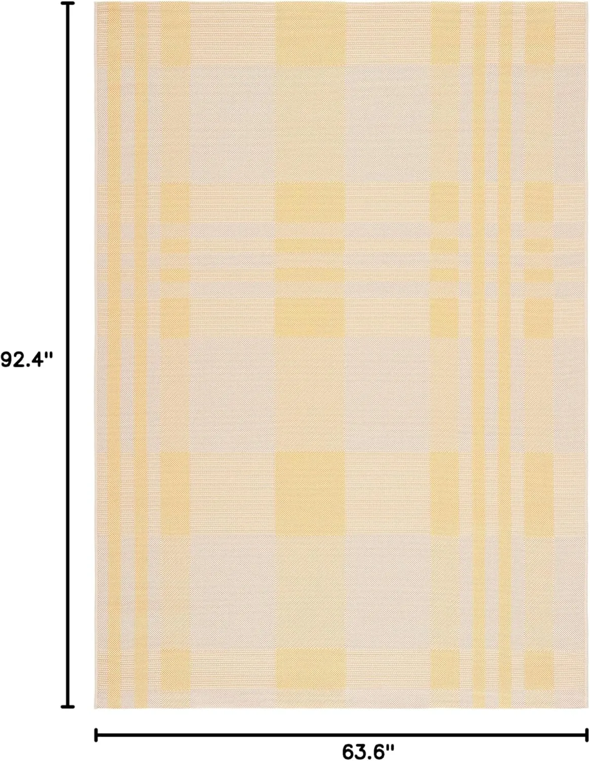 SAFAVIEH Courtyard Collection Area Rug - 5'3" x 7'7", Gold & Beige, Indoor/Outdoor, Plaid Pattern, Weather Resistant & Washable, Ideal for Patio, Backyard, Mudroom, Deck, Dining Space (CY6201-306)