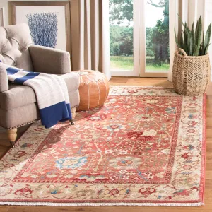 SAFAVIEH Kashan Collection Area Rug - 4' x 6', Red & Beige, Traditional Oriental Design, Non-Shedding & Easy Care, Ideal for High Traffic Areas in Living Room, Bedroom, Dining (KSN303L-4)