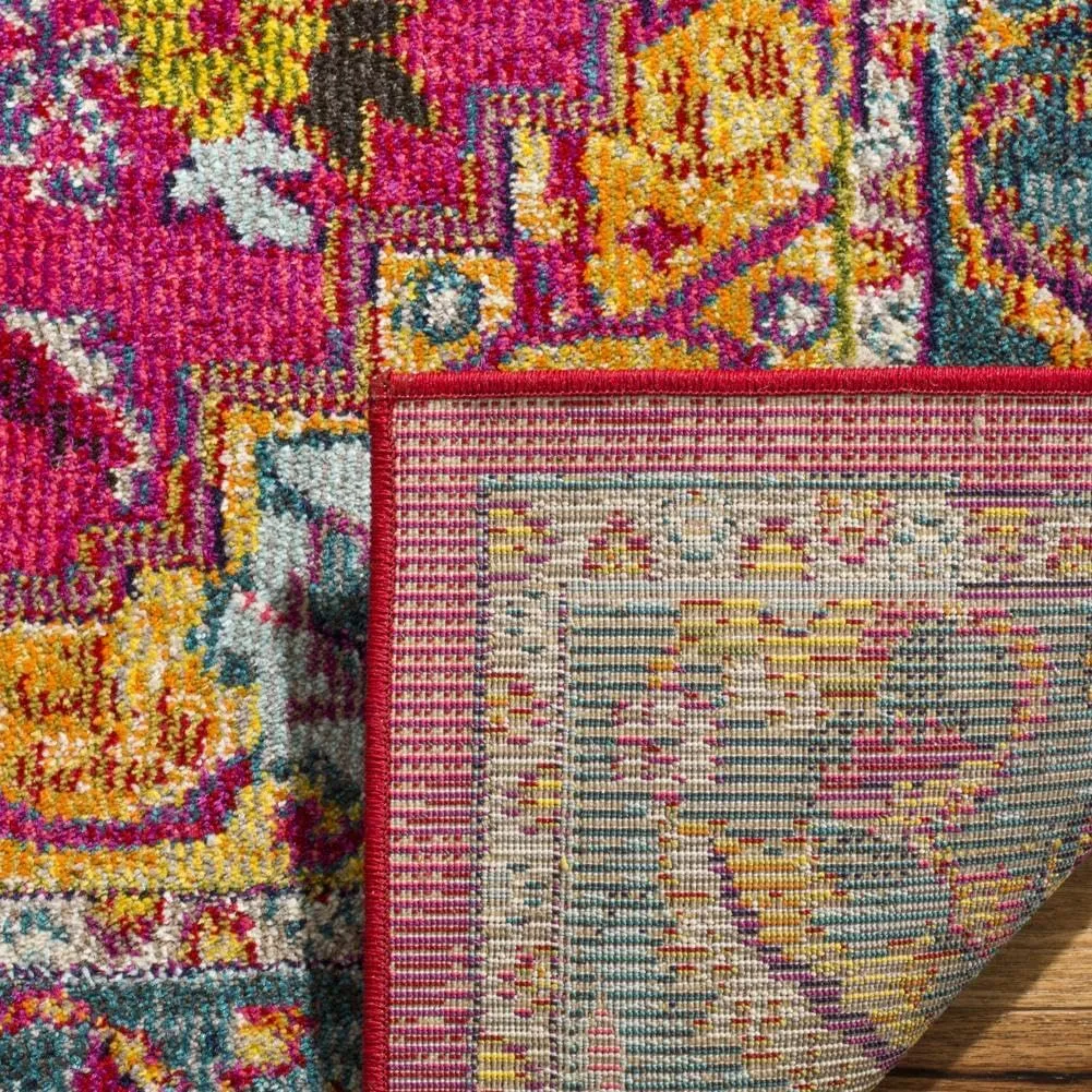 SAFAVIEH Phoenix 100 Collection Area Rug - 2'3" x 4', Fuchsia & Blue, Traditional Design, Stain Resistant, Ideal for High Traffic Areas in Living Room, Bedroom & Dining Room (PHX153R-24)