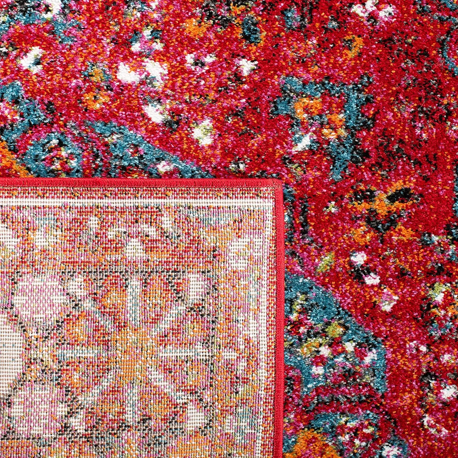 SAFAVIEH Vintage Hamadan Collection Area Rug - 6'7" x 9', Red & Multi, Oriental Traditional Persian Design, Non-Shedding & Easy Care, Ideal for High Traffic Areas in Living Room, Bedroom (VTH222A)
