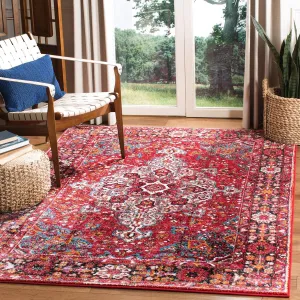SAFAVIEH Vintage Hamadan Collection Area Rug - 6'7" x 9', Red & Multi, Oriental Traditional Persian Design, Non-Shedding & Easy Care, Ideal for High Traffic Areas in Living Room, Bedroom (VTH222A)