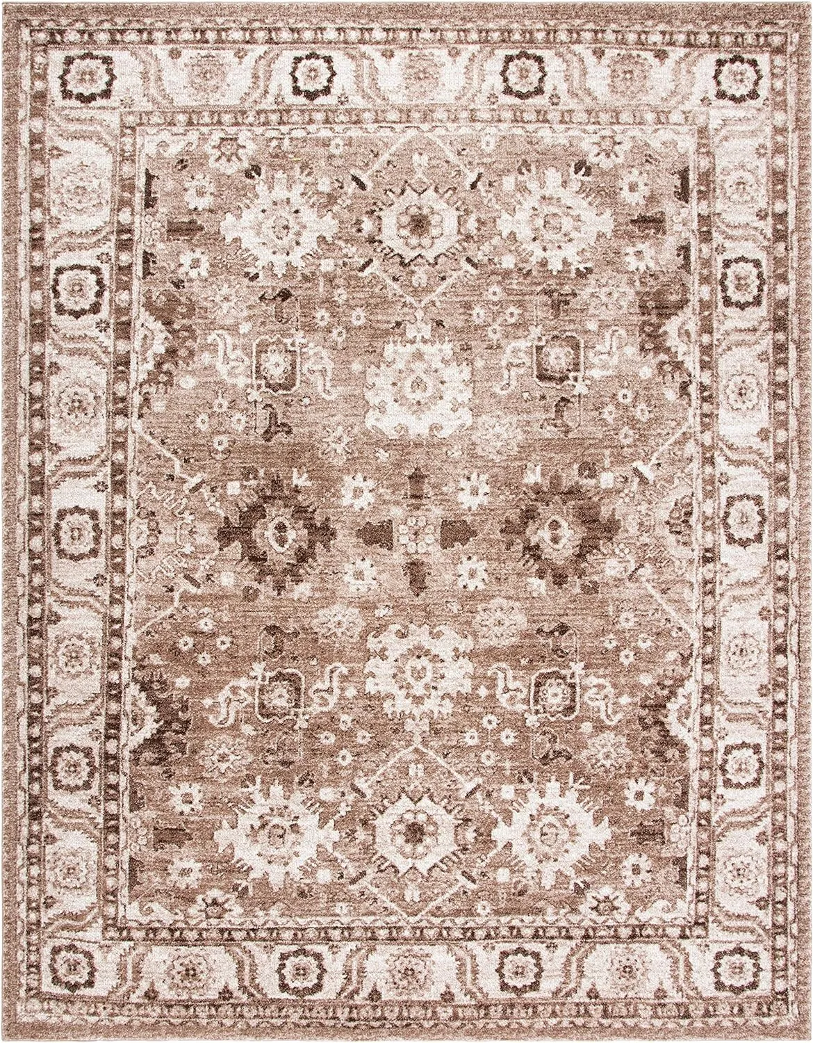 SAFAVIEH Vintage Hamadan Collection Area Rug - 8' x 10', Taupe, Oriental Traditional Persian Design, Non-Shedding & Easy Care, Ideal for High Traffic Areas in Living Room, Bedroom (VTH214T)