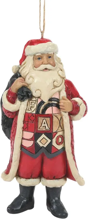 Santa w/ FAO Toy Bag Ornament