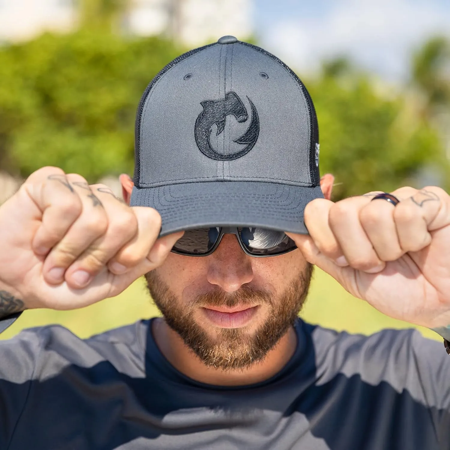 Shark Scuba Diving Trucker Hat: Mens Adjustable Snapback for Fishing, Spearfishing