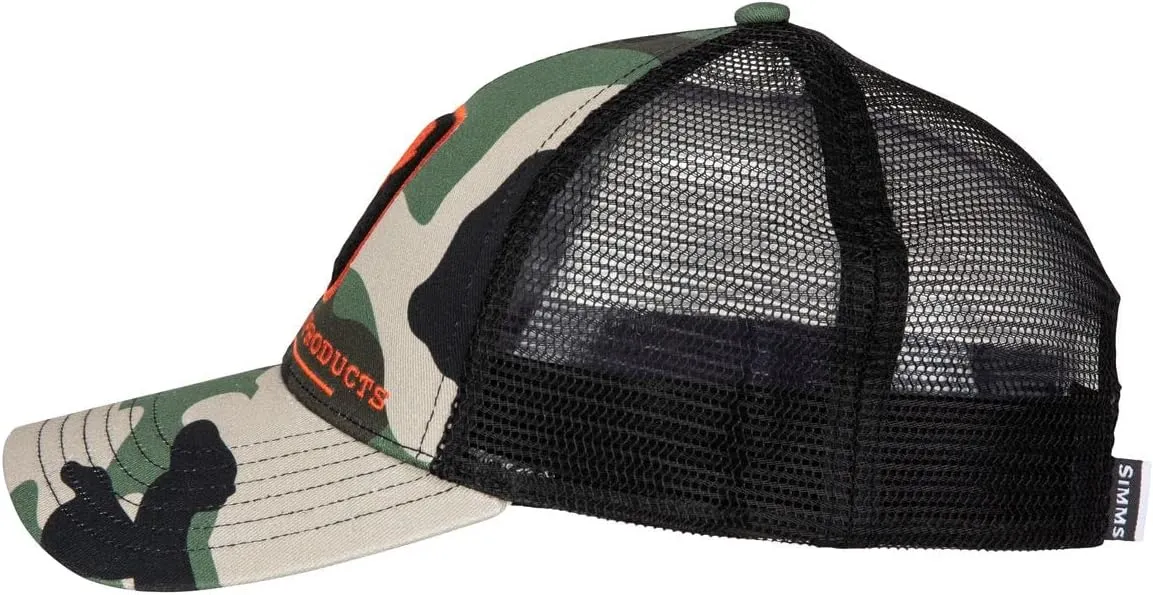 Simms Bass Icon Trucker Hat, Snapback Cap with Fish