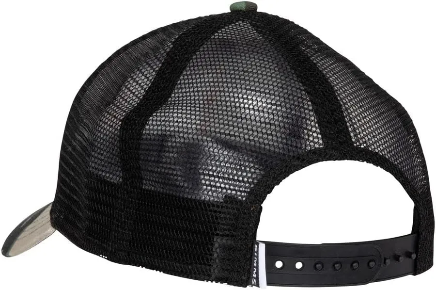 Simms Bass Icon Trucker Hat, Snapback Cap with Fish