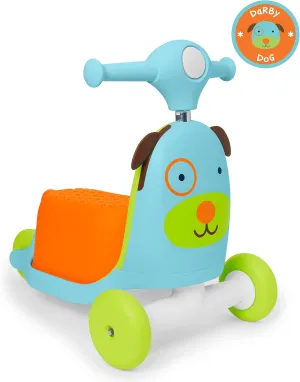 Skip Hop 3-in-1 Baby Activity Push Walker to Toddler Scooter, Zoo Dog