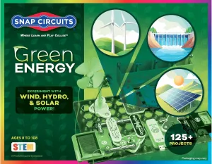 Snap Circuits Green Energy Electronics Exploration Kit | Over 125 Exciting STEM Projects | Full Color Project Manual | 45  Snap Circuits Parts | STEM Educational Toys for Kids 8 