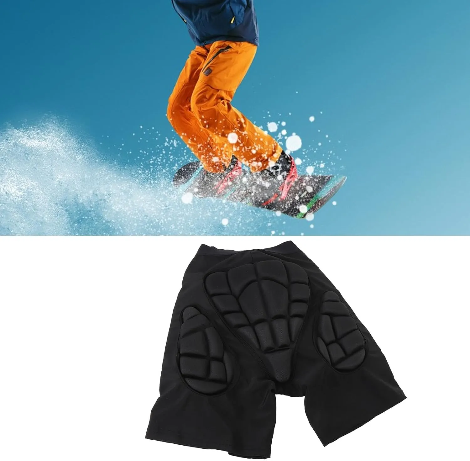 Snowboarding Pants, EVA Hip Protective Pads Butt Pad Shock Absorption Hip Protector Pants Thickened Ski Pants for Elderly Women, Crash Padded Snowboard Shorts Skateboarding