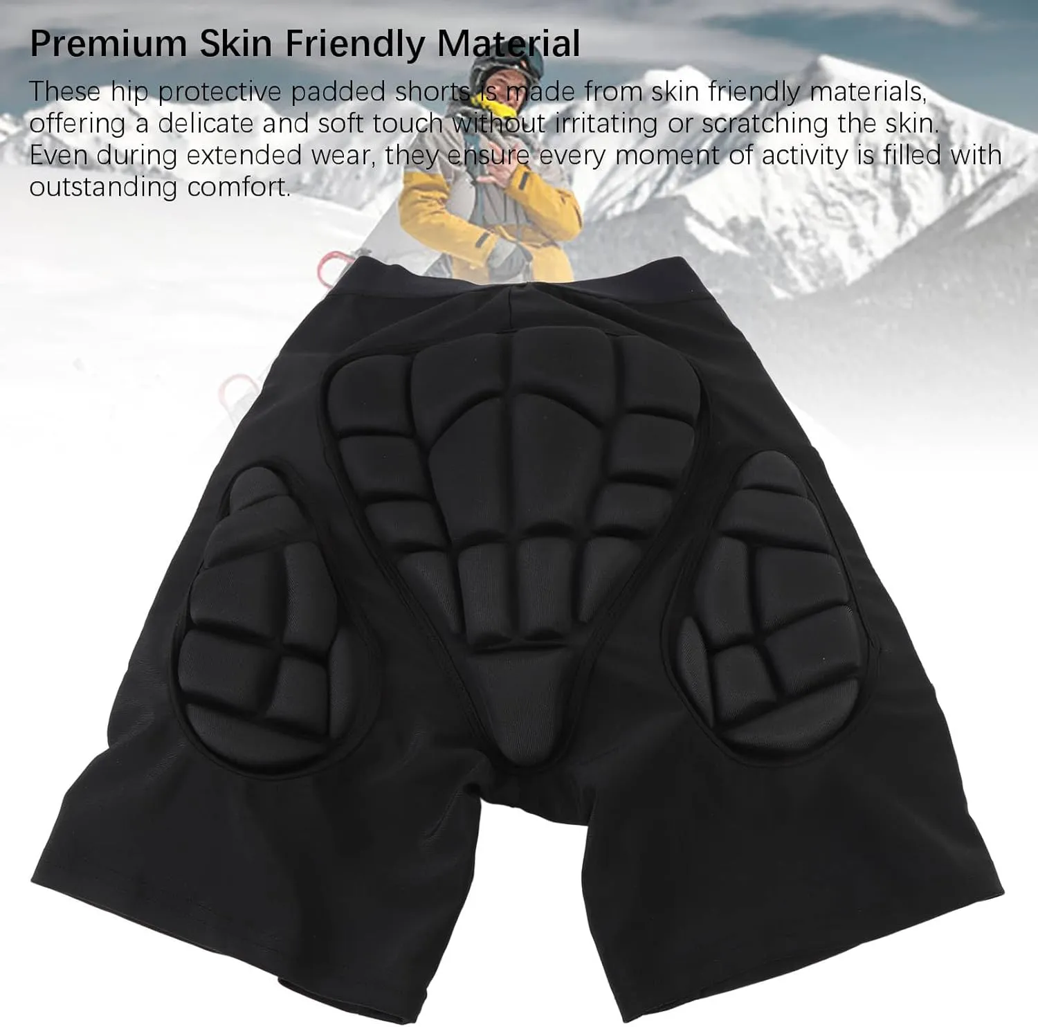 Snowboarding Pants, EVA Hip Protective Pads Butt Pad Shock Absorption Hip Protector Pants Thickened Ski Pants for Elderly Women, Crash Padded Snowboard Shorts Skateboarding