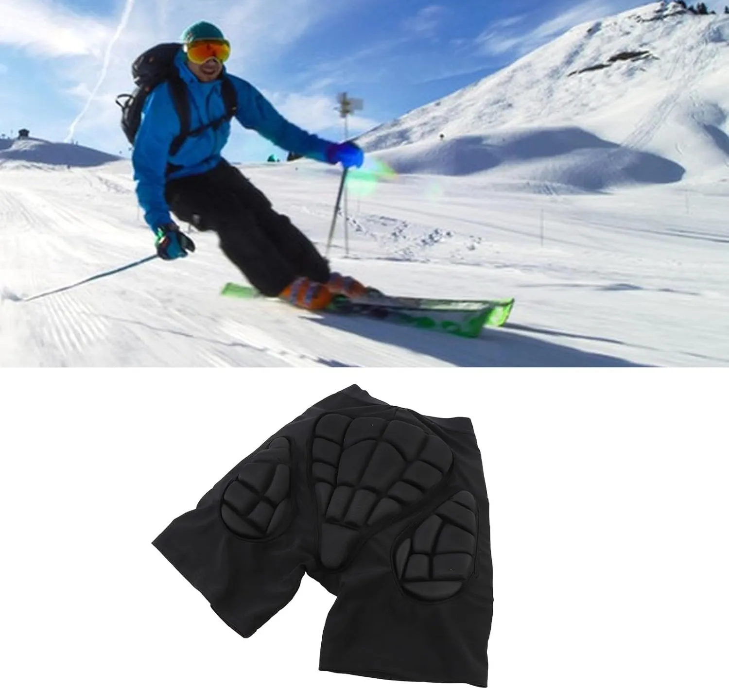 Snowboarding Pants, EVA Hip Protective Pads Butt Pad Shock Absorption Hip Protector Pants Thickened Ski Pants for Elderly Women, Crash Padded Snowboard Shorts Skateboarding