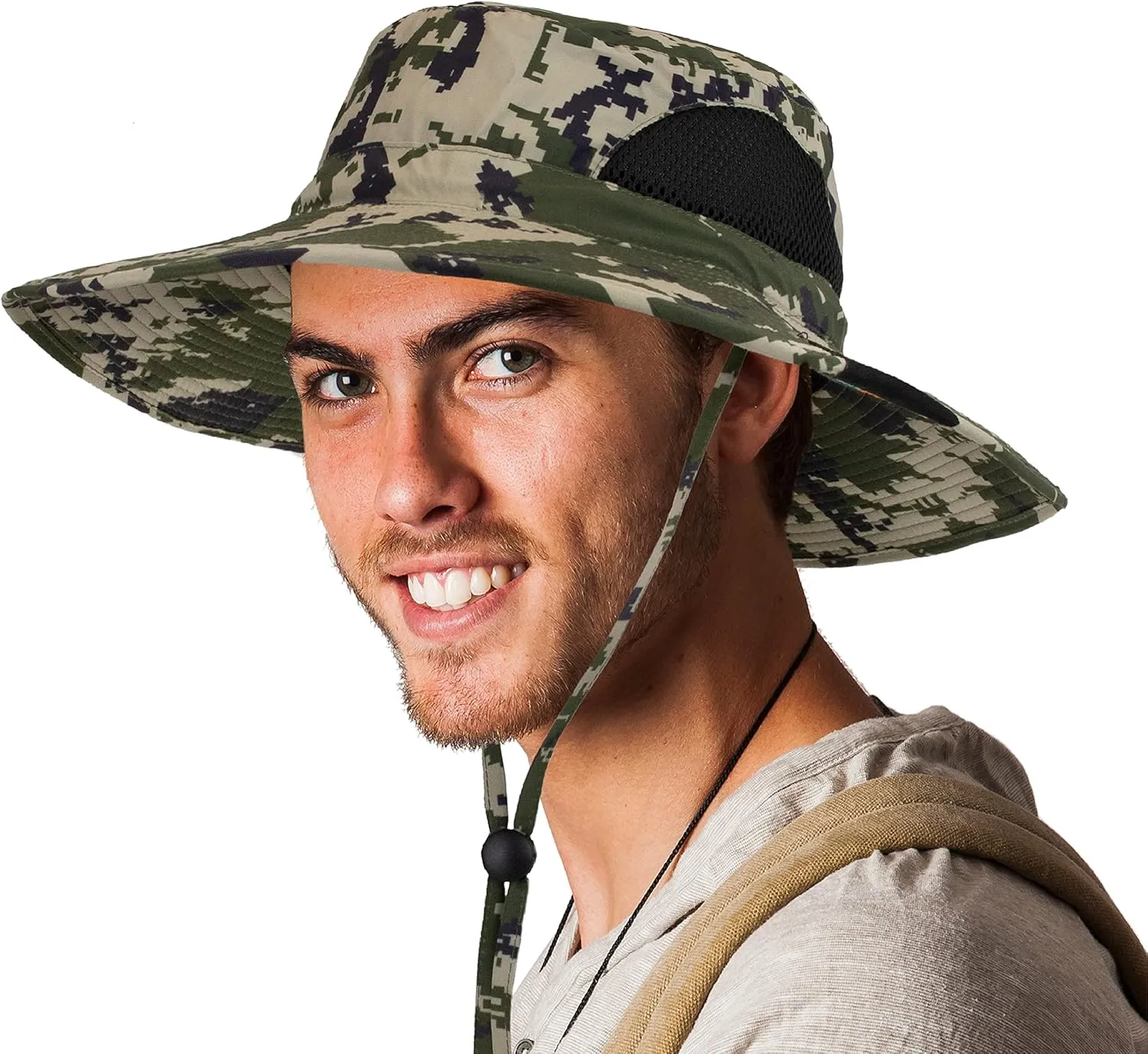 SUN CUBE Wide Brim Sun Hat Men Women, Fishing Hats Sun UV Protection, Mens Hiking Bucket Hat Safari Beach Boonie, UPF 50 