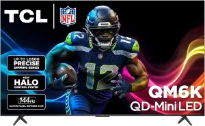TCL 65-Inch QM6K QLED 4K Smart QD-Mini LED TV with Google TV (65QM6K, 2025 Model) Dolby Vision IQ, Dolby Atmos, HDR, Game Accelerator up to 288Hz, Voice Remote, Works with Alexa, Streaming Television