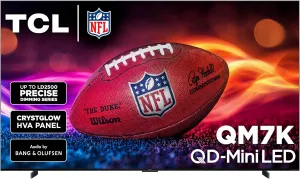 TCL 98-Inch QM7K QLED 4K Smart QD-Mini LED TV with Google TV (98QM7K, 2025 Model) Dolby Vision IQ, Dolby Atmos, HDR, Game Accelerator up to 288Hz, Voice Remote, Works with Alexa, Streaming Television