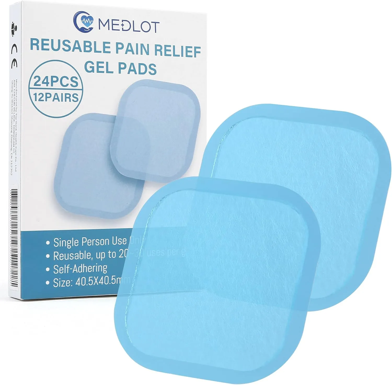 Tens Gel Pads Refills Compatible with Omron Heat Pain Pro PM311, 12 Pairs/24Pcs Electrode Gel Pads, Self-Adhesive