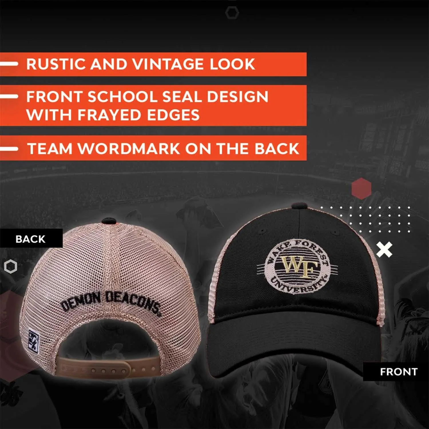 The Game NCAA Snapback - Patch Meshback - Classic Comfort - Adjustable Size - Let Everyone Know which Team You Support