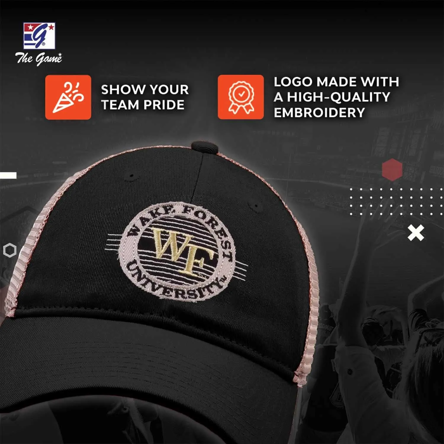 The Game NCAA Snapback - Patch Meshback - Classic Comfort - Adjustable Size - Let Everyone Know which Team You Support